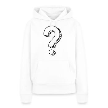 Fragezeichen mit Schatten einfarbig - Frauen Premium Bio Hoodie - Weiß - Vorne - Julia (174cm)