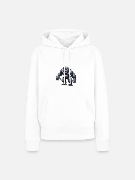 Gorilla - Frauen Premium Bio Hoodie - Weiß