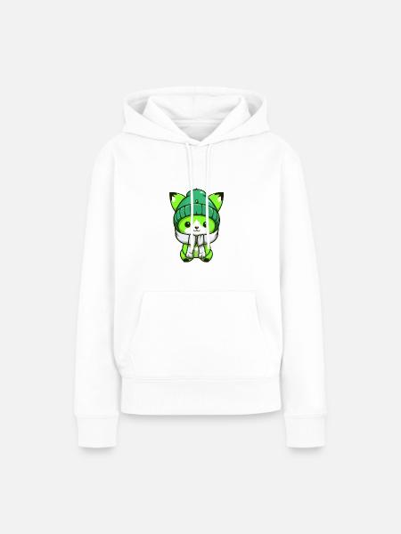 Fuchs Winter Comic - Frauen Premium Bio Hoodie - Weiß