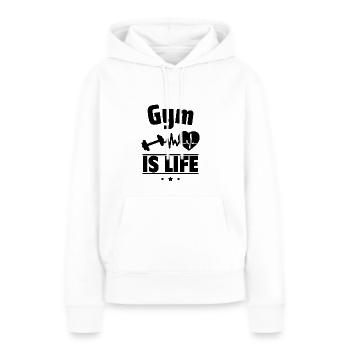 Krafttraining ist das Leben - Frauen Premium Bio Hoodie - Weiß - Vorne - Julia (174cm)