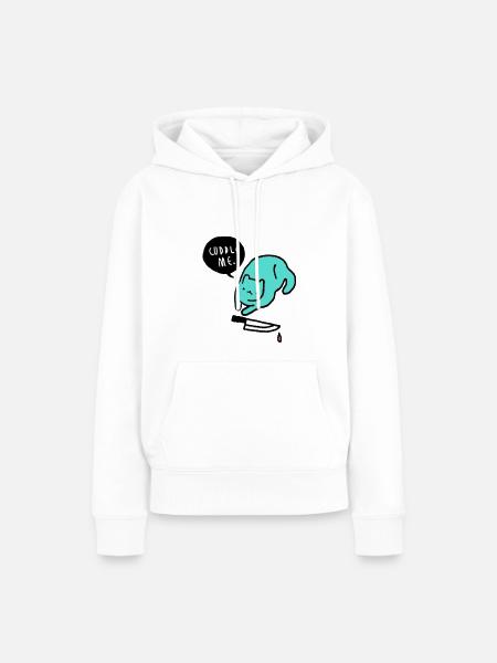 KNUDDEL MICH KATZE - Frauen Premium Bio Hoodie - Weiß