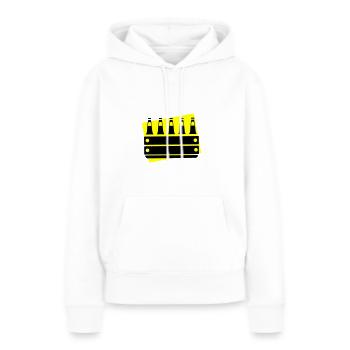 Caisse de bière, caisse de bière - Sweat à capuche Premium bio Femme - blanc - Devant - Julia (174cm)
