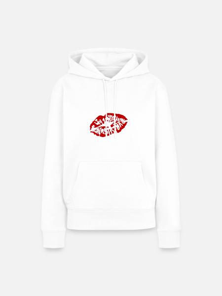 Lippen Schön - Frauen Premium Bio Hoodie - Weiß