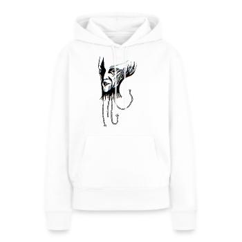 visage étrange - Sweat à capuche Premium bio Femme - blanc - Devant - Julia (174cm)