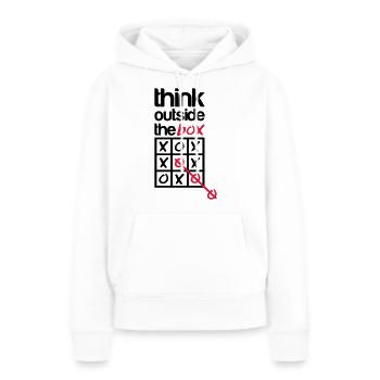 Think outside the box - Sweat à capuche Premium bio Femme - blanc - Devant - Julia (174cm)