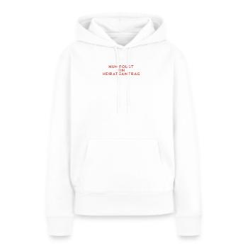 Kreativer Heiratsantrag - Frauen Premium Bio Hoodie - Weiß - Vorne - Julia (174cm)