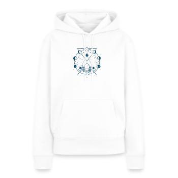 géométrie - Sweat à capuche Premium bio Femme - blanc - Devant - Julia (174cm)