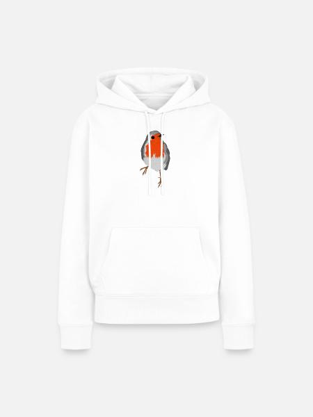 Rotkehlchen - Frauen Premium Bio Hoodie - Weiß