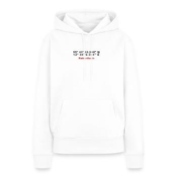København Rot Typografie - Frauen Premium Bio Hoodie - Weiß - Vorne - Julia (174cm)