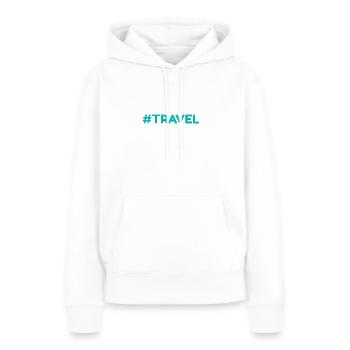 Voyage Voyage - Sweat à capuche Premium bio Femme - blanc - Devant - Julia (174cm)