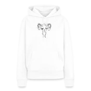 Fuck off Uterus mit Wimpern - Frauen Premium Bio Hoodie - Weiß - Vorne - Julia (174cm)