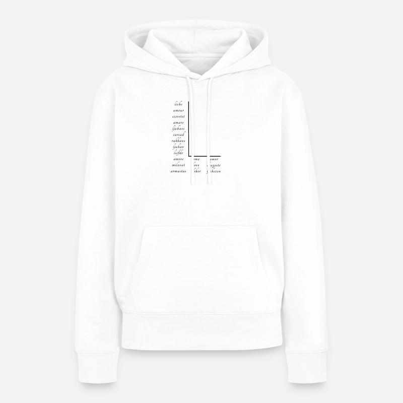 Love on many different languages - Women’s Premium Organic Hoodie - white