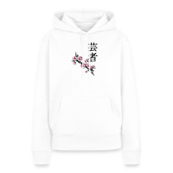 Pflaumenblütenzweig in Aquarell - Frauen Premium Bio Hoodie - Weiß - Vorne - Julia (174cm)