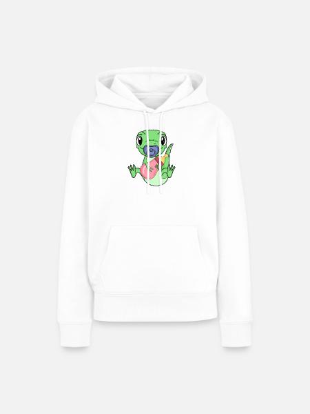 Baby Eidechse - Frauen Premium Bio Hoodie - Weiß
