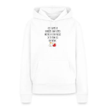 Ces Salopes de Deuxième Chaussettes - Humour noir - Sweat à capuche Premium bio Femme - blanc - Devant - Julia (174cm)