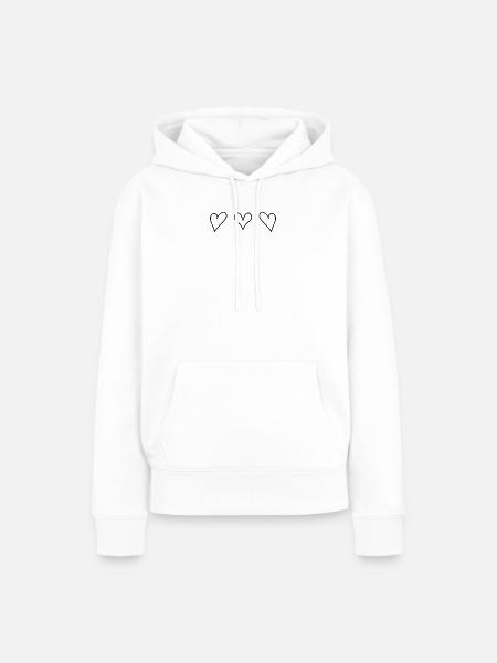 Herz Herze Liebe - Frauen Premium Bio Hoodie - Weiß