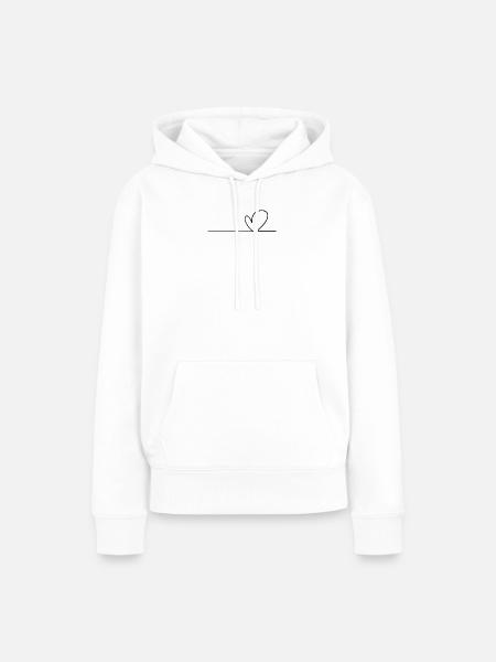 Herz Linie - Frauen Premium Bio Hoodie - Weiß