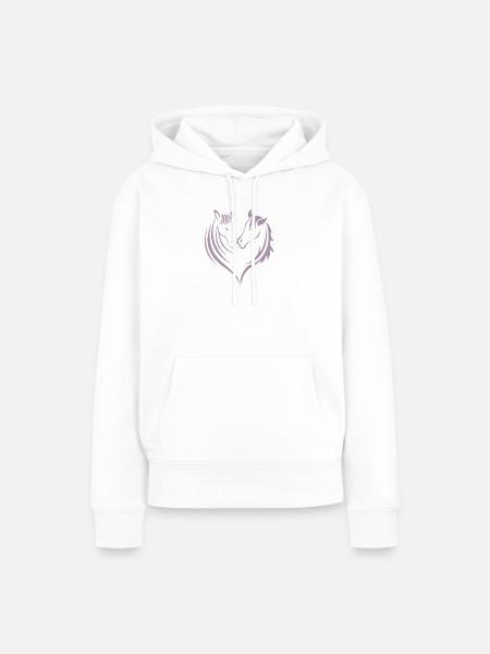Pferde Herz Pferdeliebhaber - Frauen Premium Bio Hoodie - Weiß
