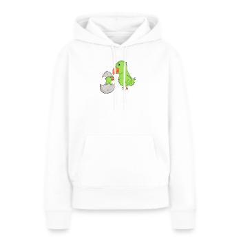 Perroquet avec bébé perroquet - Sweat à capuche Premium bio Femme - blanc - Devant - Julia (174cm)
