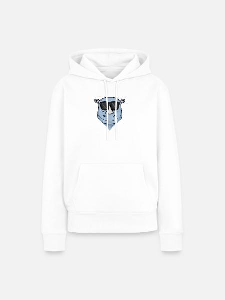 cooles Nashorn - Frauen Premium Bio Hoodie - Weiß
