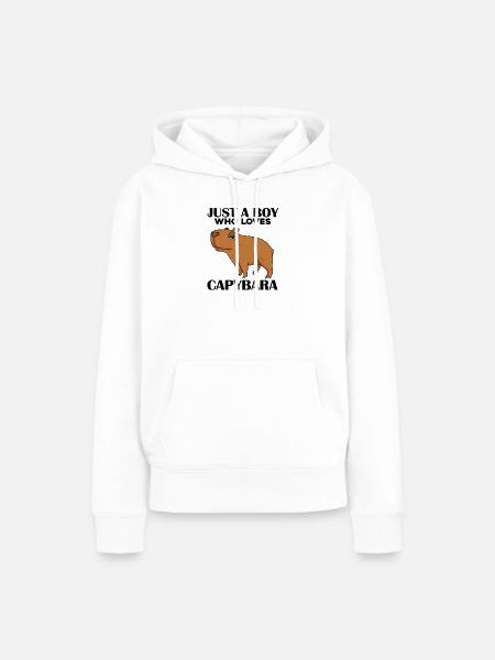 Capybara Junge - Frauen Premium Bio Hoodie - Weiß