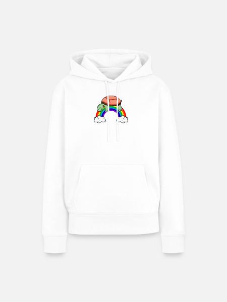 Regenbogen Schildkröte - Frauen Premium Bio Hoodie - Weiß