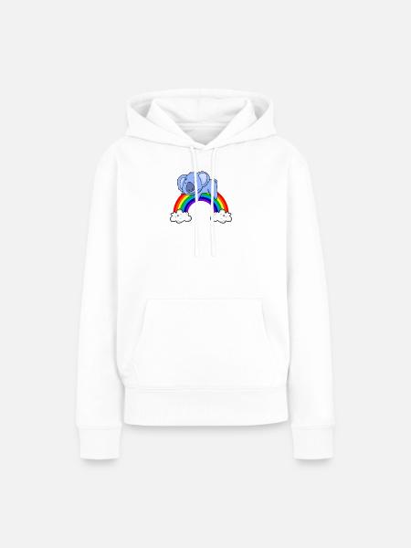 Regenbogen Koala - Frauen Premium Bio Hoodie - Weiß