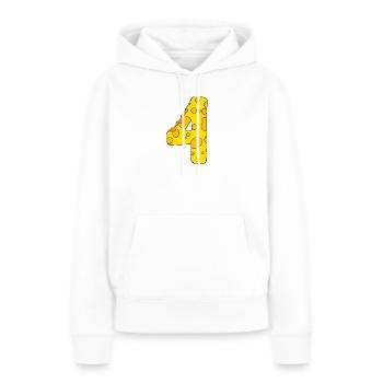 Zahl 4 Ziffer Käse - Frauen Premium Bio Hoodie - Weiß - Vorne - Julia (174cm)