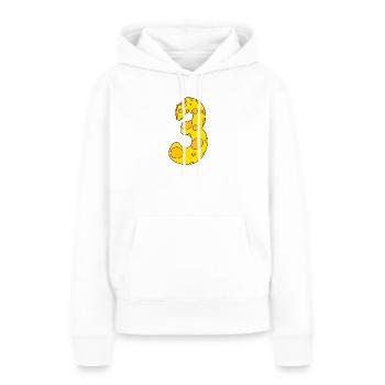 Zahl 3 Ziffer Käse - Frauen Premium Bio Hoodie - Weiß - Vorne - Julia (174cm)
