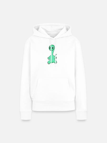 Dino Motiv - Frauen Premium Bio Hoodie - Weiß
