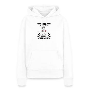 Ours polaire Ours polaire Ours polaire - Sweat à capuche Premium bio Femme - blanc - Devant - Julia (174cm)