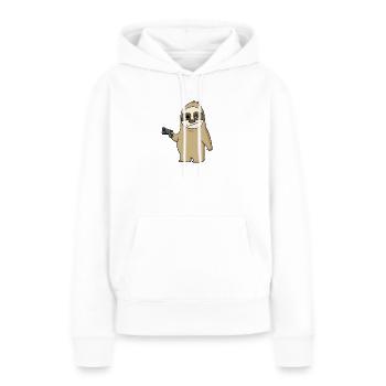 Faultier mit Pistole - Frauen Premium Bio Hoodie - Weiß - Vorne - Julia (174cm)