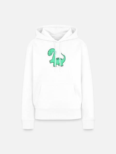 Dinosaurier Motiv - Frauen Premium Bio Hoodie - Weiß