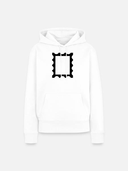 Stempelkonturrahmen - Frauen Premium Bio Hoodie - Weiß