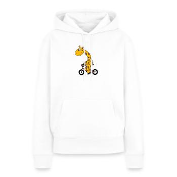 Giraffe fährt Fahrrad - Frauen Premium Bio Hoodie - Weiß - Vorne - Julia (174cm)