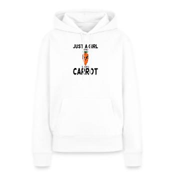 Carotte végétalienne Carotte Carotte Carottes - Sweat à capuche Premium bio Femme - blanc - Devant - Julia (174cm)