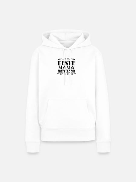 Beste Mama seit 2009 - Frauen Premium Bio Hoodie - Weiß