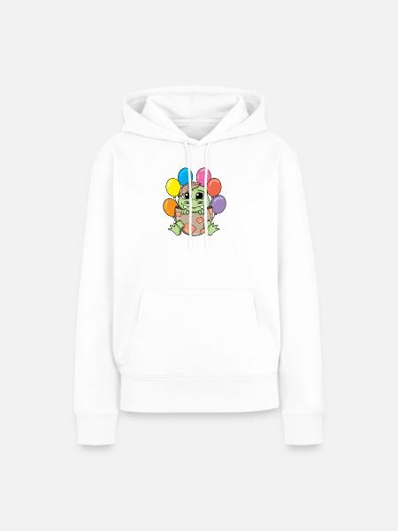 Dino - Frauen Premium Bio Hoodie - Weiß