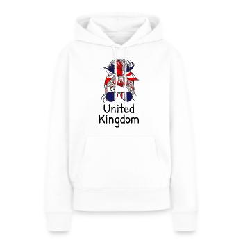 Großbritannien Flagge Union Jack Fahne London UK - Frauen Premium Bio Hoodie - Weiß - Vorne - Julia (174cm)
