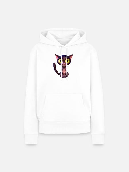 rosa tigerkatze frei - Frauen Premium Bio Hoodie - Weiß