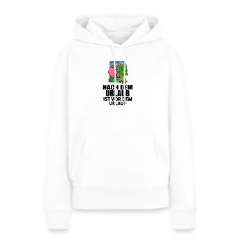 Urlaub - Frauen Premium Bio Hoodie - Weiß - Vorne - Julia (174cm)
