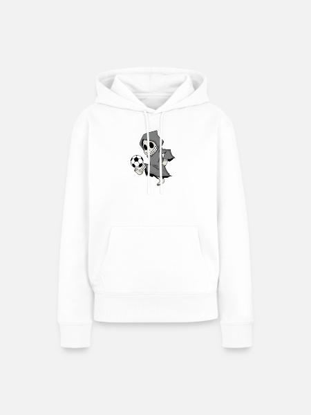 Sensenmann spielt Fußball - Frauen Premium Bio Hoodie - Weiß