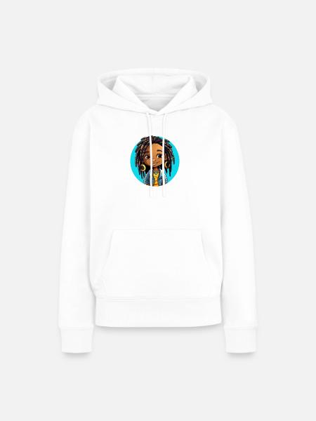 Lebensfrohe Dreadlocks Illustration - Frauen Premium Bio Hoodie - Weiß