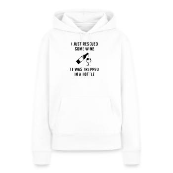Ella Lopez « Vin sauvé » - Sweat à capuche Premium bio Femme - blanc - Devant - Julia (174cm)