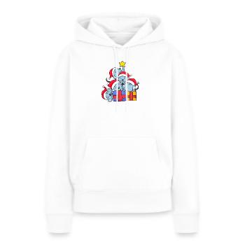 Arbre de Noël de l’arbre de Noël de la souris - Sweat à capuche Premium bio Femme - blanc - Devant - Julia (174cm)