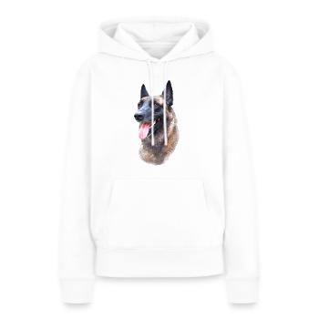 Malinois Hundekopf - Frauen Premium Bio Hoodie - Weiß - Vorne - Julia (174cm)