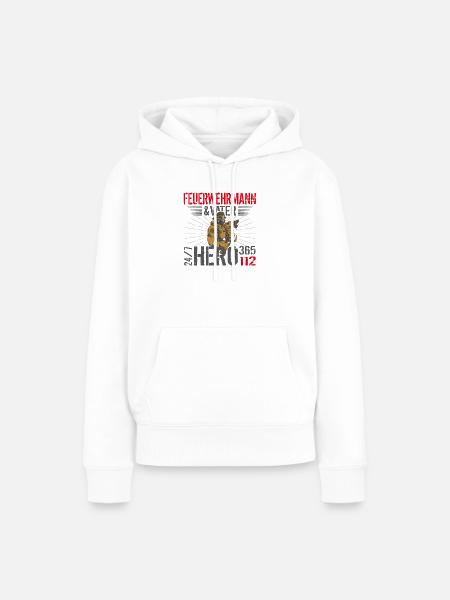 Feuerwehr Vater - Frauen Premium Bio Hoodie - Weiß