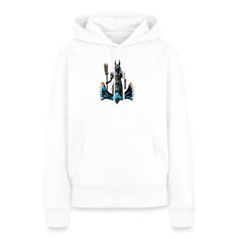 Anubis, le dieu des morts. - Sweat à capuche Premium bio Femme - blanc - Devant - Julia (174cm)