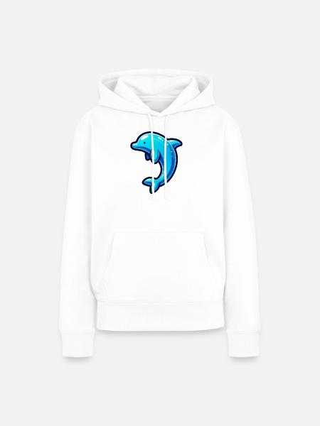 Delfin - Frauen Premium Bio Hoodie - Weiß