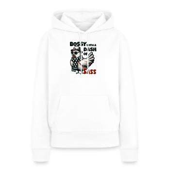 Bossy mit einer Prise Charme – Coole Henne - Frauen Premium Bio Hoodie - Weiß - Vorne - Julia (174cm)